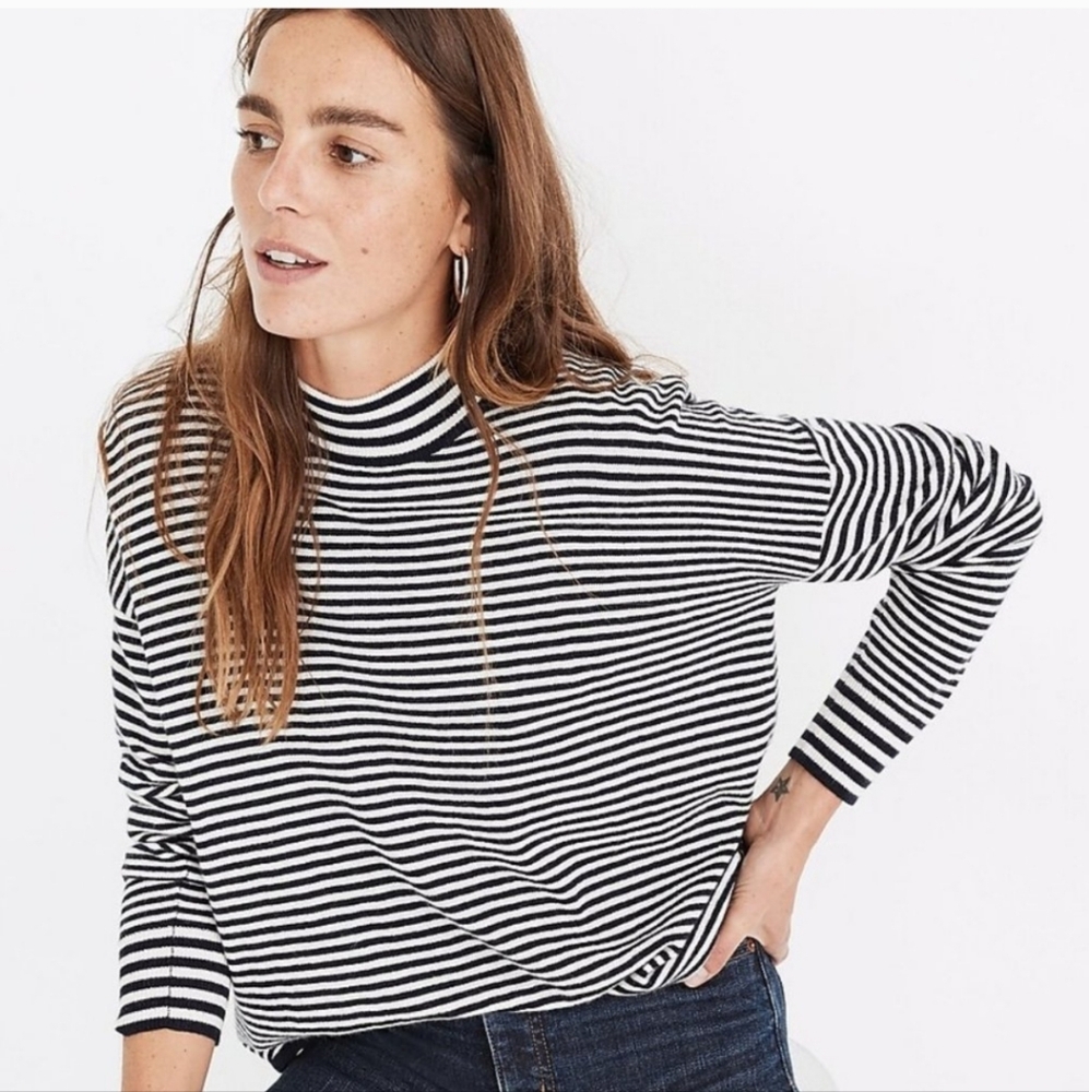 Madewell womens mock neck Long Sleeve Shirt